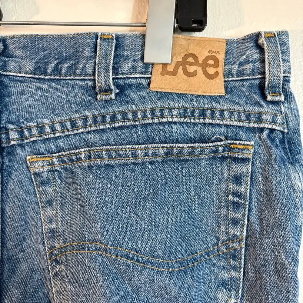 Vintage 80s Lee Blue Denim Medium Wash Straight‎ Leg Jeans